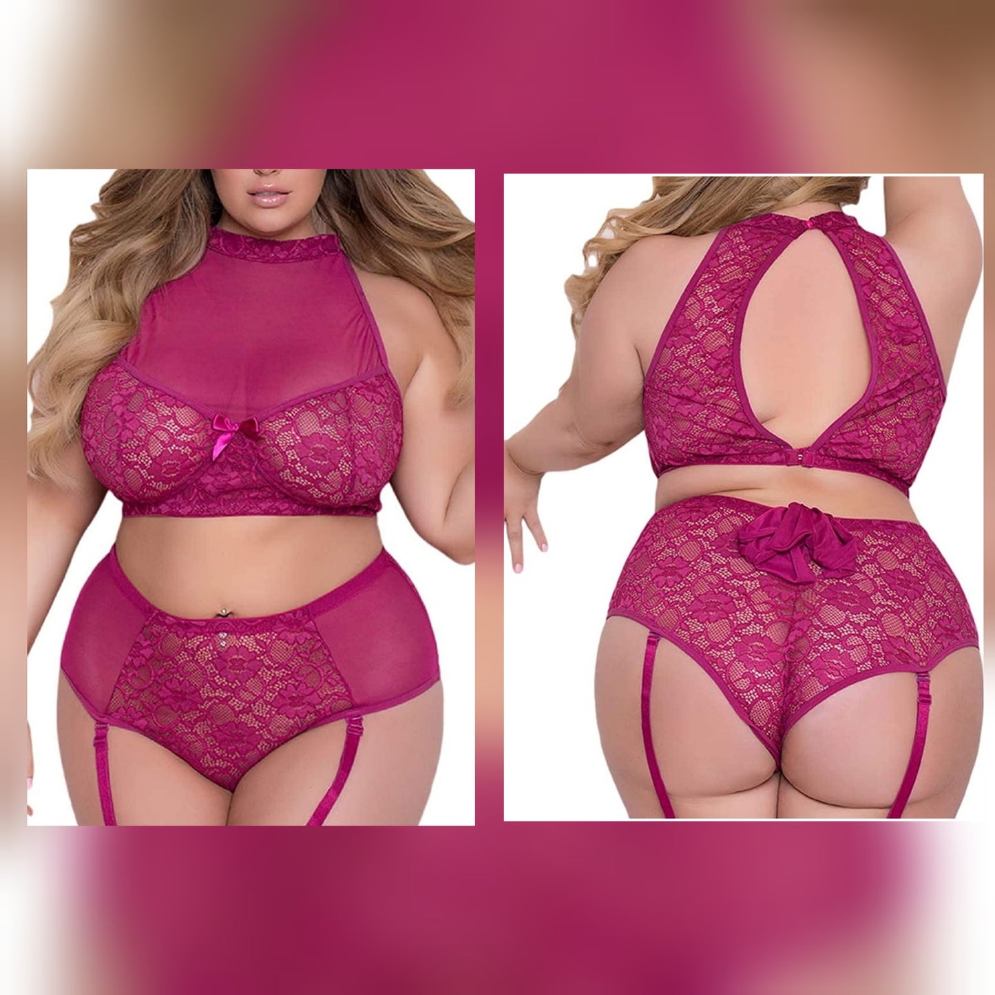 XL Lacy halter 2 piece