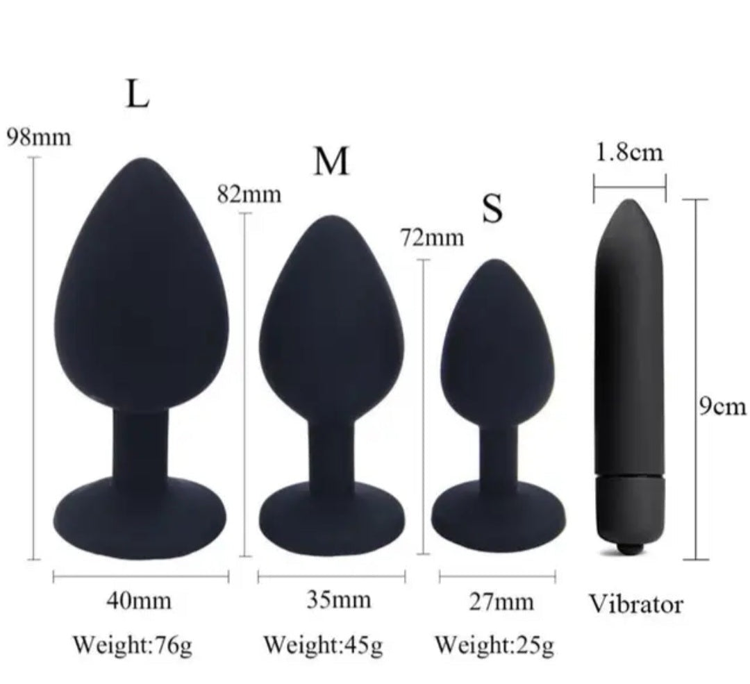 Vibrating anal plug set