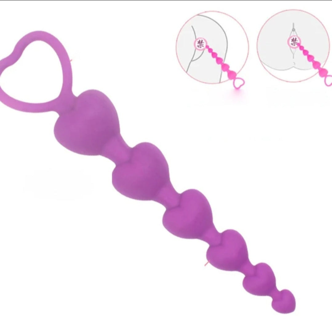 Heart anal beads