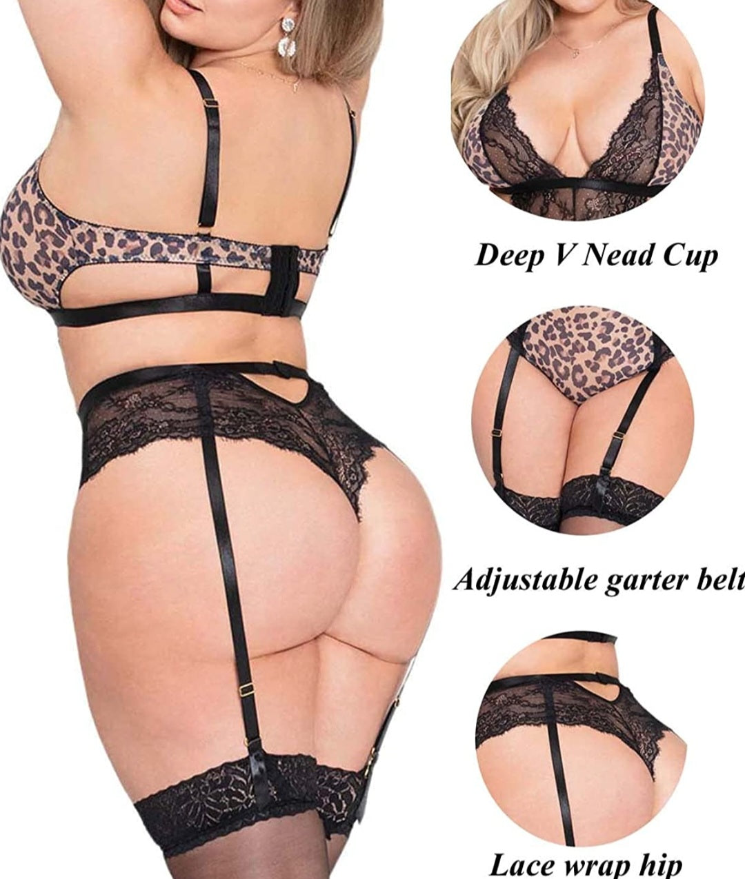 3x Leopard Mesh Bodysuit