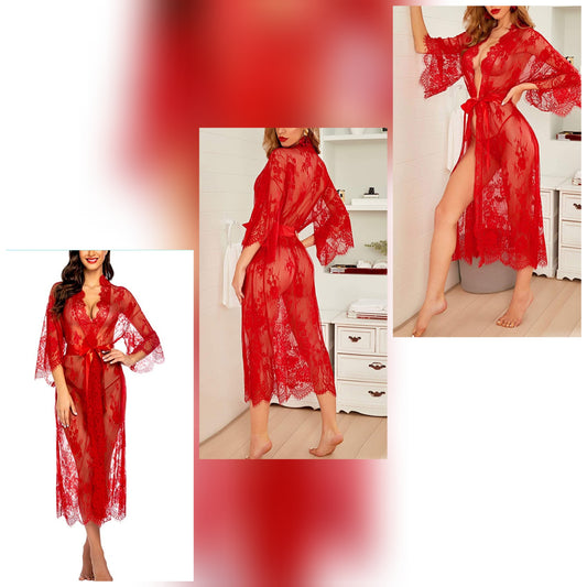 Red ankle length robe (MD)